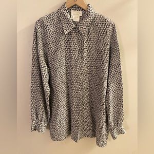 Escada 100% Silk Heart Blouse 44